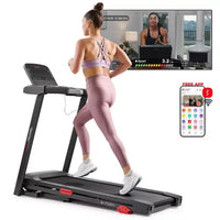 Sunny Health & Fitness Active 300 Tapis roulant intelligent avec Wi-Fi, inclinaison manuelle 3 niveaux, amortissement des chocs et connectivité App SunnyFit
