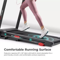 Sunny Health & Fitness Active 300 Tapis roulant intelligent avec Wi-Fi, inclinaison manuelle 3 niveaux, amortissement des chocs et connectivité App SunnyFit