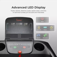 Sunny Health & Fitness Active 300 Tapis roulant intelligent avec Wi-Fi, inclinaison manuelle 3 niveaux, amortissement des chocs et connectivité App SunnyFit