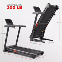 Sunny Health & Fitness Active 400 Tapis roulant intelligent à inclinaison automatique avec WiFi, Bluetooth, 15 niveaux d'inclinaison et plateforme de course à amortissement des chocs