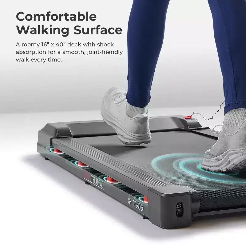 Tapis de Marche Intelligent Sunny Health & Fitness Treadpad 100 avec WiFi, Bluetooth, Absorption des Chocs et Conception Pliable Sous le Bureau