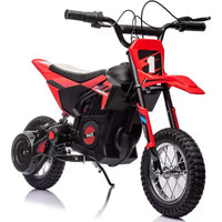 Moto électrique tout-terrain 24V pour enfants, moteur 250W, vitesse rapide 21,9 km/h, Dirt Bike Motocross, siège en cuir, pour enfant, Rouge