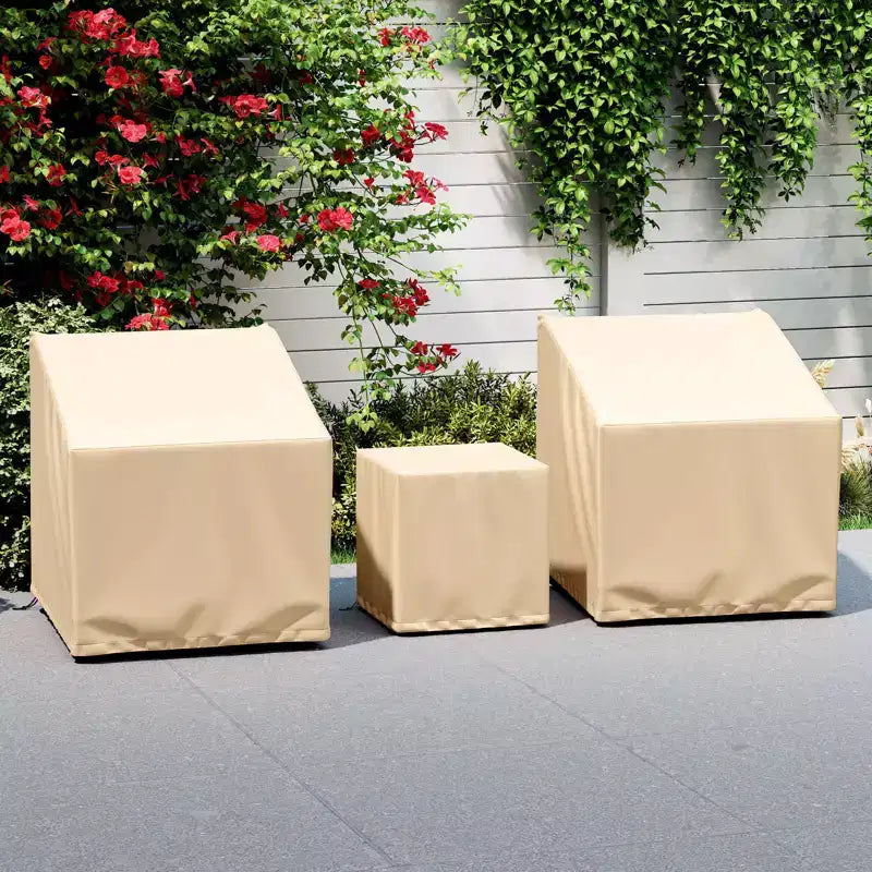 Costway Housses de mobilier de patio imperméables - Housses de conversation pour ensemble bistro 3 pièces