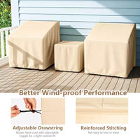 Costway Housses de mobilier de patio imperméables - Housses de conversation pour ensemble bistro 3 pièces