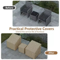 Costway Housses de mobilier de patio imperméables - Housses de conversation pour ensemble bistro 3 pièces