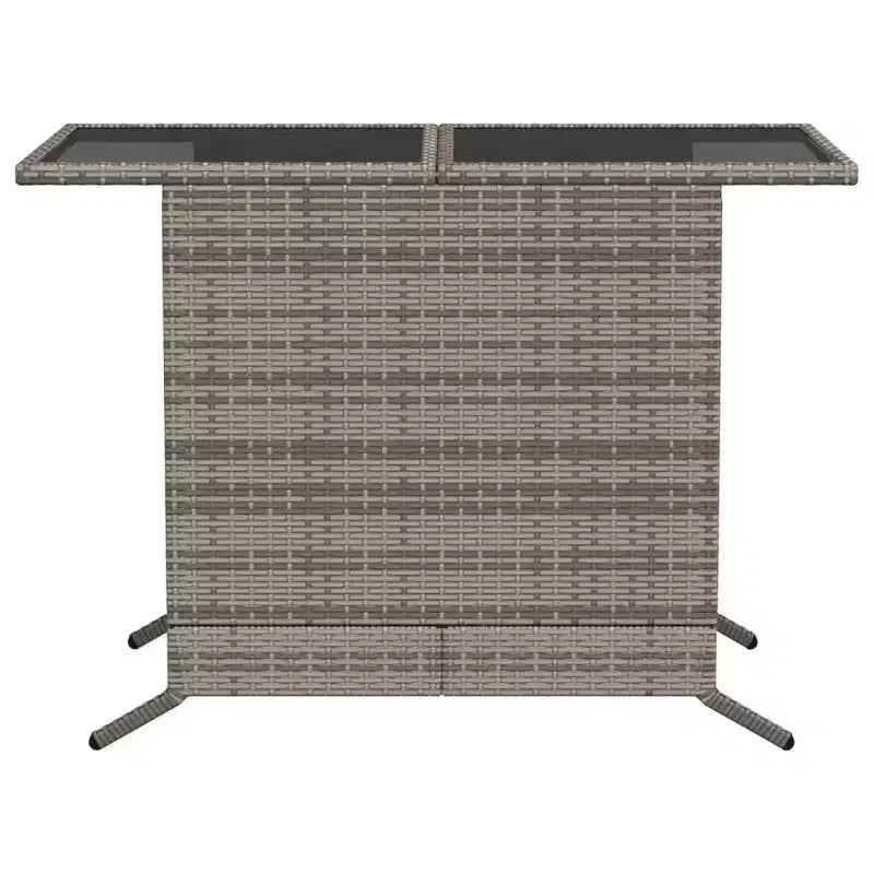 vidaXL Ensemble de bistrot 3 pièces en rotin synthétique avec coussins – Mobilier d'extérieur gris avec table en verre trempé et fauteuils confortables