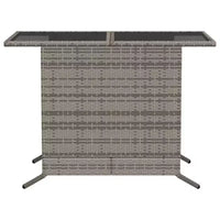 vidaXL Ensemble de bistrot 3 pièces en rotin synthétique avec coussins – Mobilier d'extérieur gris avec table en verre trempé et fauteuils confortables