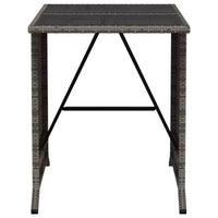 vidaXL Ensemble de bistrot 3 pièces en rotin synthétique avec coussins – Mobilier d'extérieur gris avec table en verre trempé et fauteuils confortables