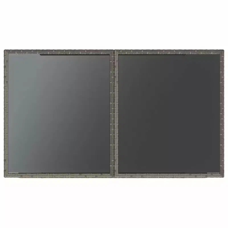 vidaXL Ensemble de bistrot 3 pièces en rotin synthétique avec coussins – Mobilier d'extérieur gris avec table en verre trempé et fauteuils confortables