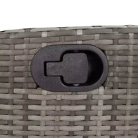 vidaXL Ensemble bistro 3 pièces en résine tressée - Chaises inclinables réglables avec coussins et table ronde, résistant aux intempéries, Gris/Bleu marine