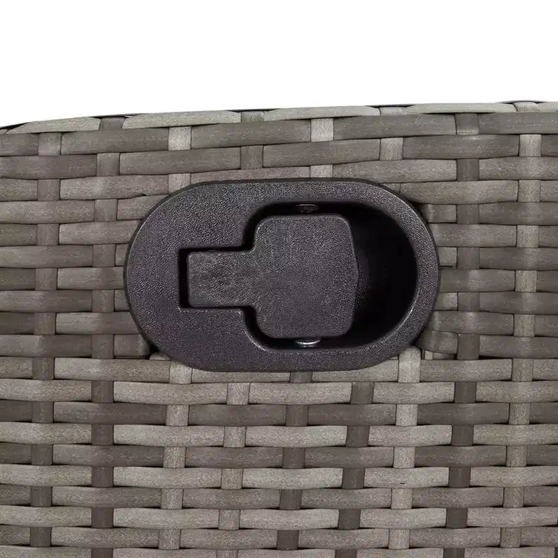 vidaXL Ensemble bistro 3 pièces avec chaises réglables et coussins - Rotin synthétique gris, housse de siège bleu marine, mobilier de patio extérieur résistant aux intempéries