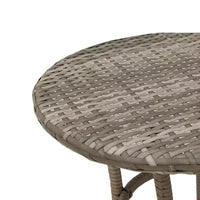 vidaXL Ensemble de bistrot 3 pièces avec chaises inclinables - Rotin synthétique gris, Coussins bleu marine, Dossier réglable pour l'extérieur, le jardin, le patio