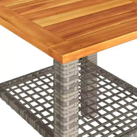 vidaXL Ensemble de bistro 3 pcs avec coussins, Rotin PE gris, Bois d'acacia