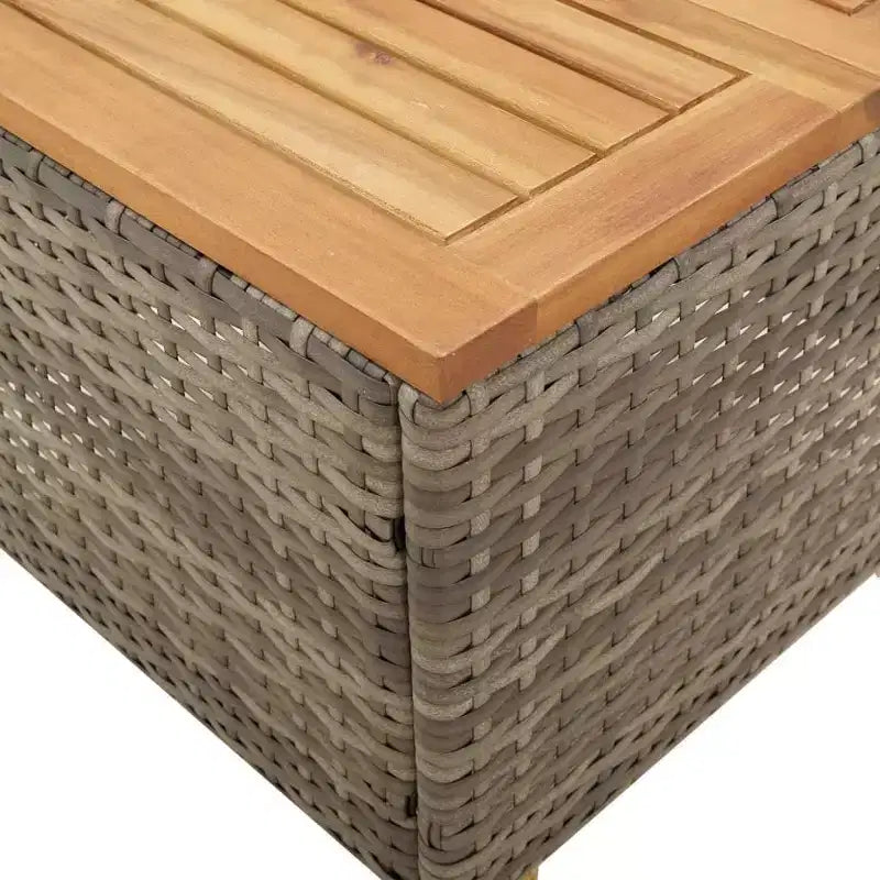 vidaXL Ensemble de bistro de jardin Gris Rotin PE Pieds réglables moyens