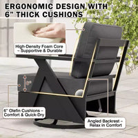 EAGLE PEAK Ensemble de Bistrot d'Extérieur 3 Pièces Urban Slate avec Chaises Basculantes Modernes Pivotantes et Table