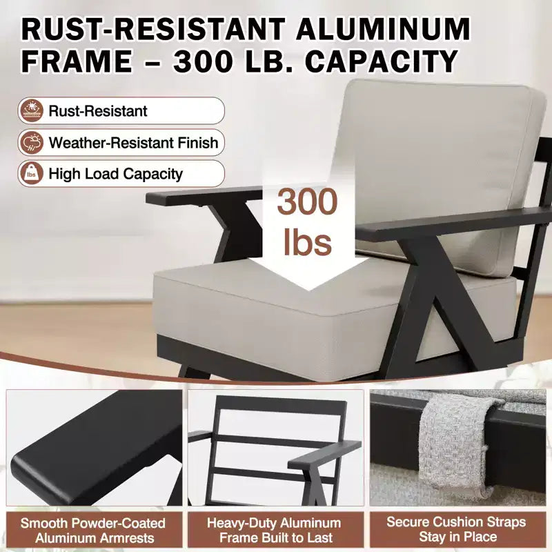 EAGLE PEAK Ensemble de Bistrot d'Extérieur 3 Pièces Urban Slate avec Chaises Basculantes Modernes Pivotantes et Table