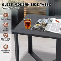 EAGLE PEAK Ensemble de Bistrot d'Extérieur 3 Pièces Urban Slate avec Chaises Basculantes Modernes Pivotantes et Table