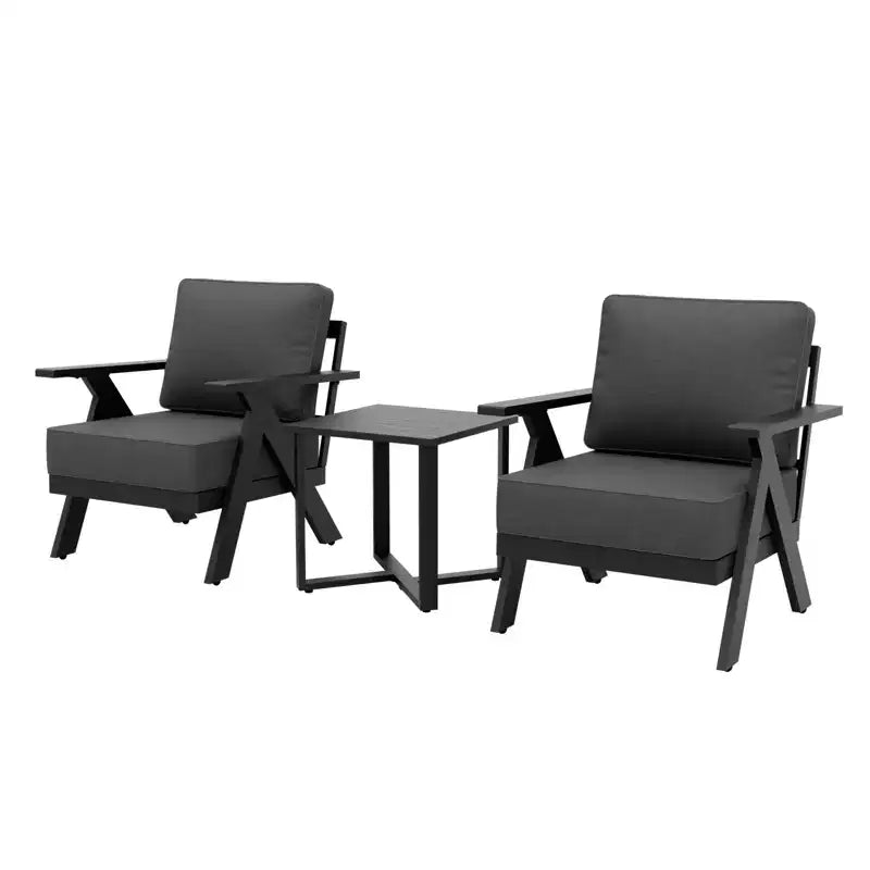 Ensemble de bistrot d'extérieur 3 pièces EAGLE PEAK Urban Slate avec chaises et table de patio modernes