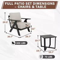Ensemble de bistrot d'extérieur 3 pièces EAGLE PEAK Urban Slate avec chaises et table de patio modernes