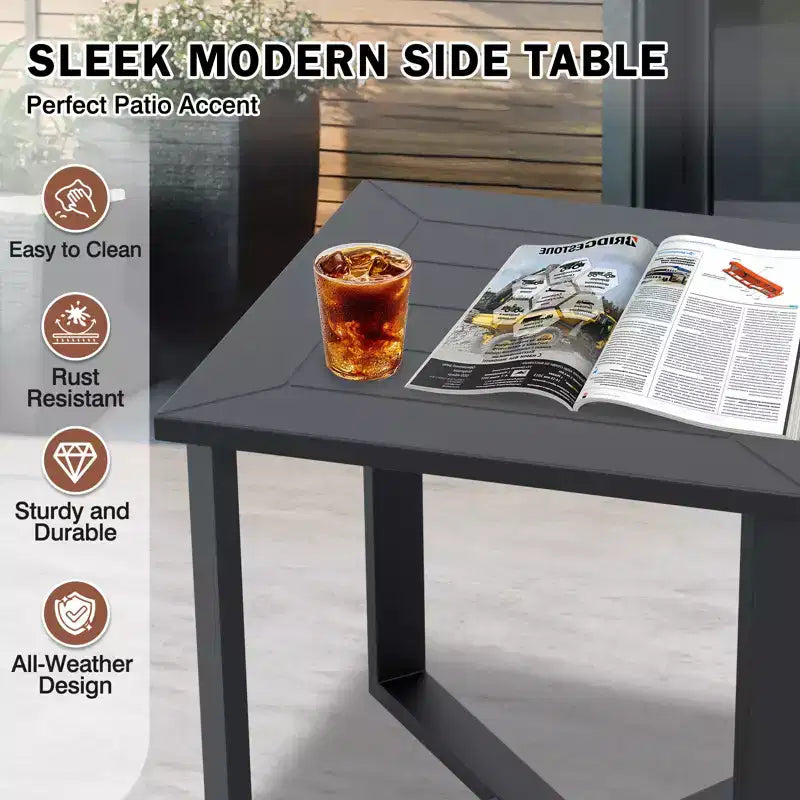 Ensemble de bistrot d'extérieur 3 pièces EAGLE PEAK Urban Slate avec chaises et table de patio modernes