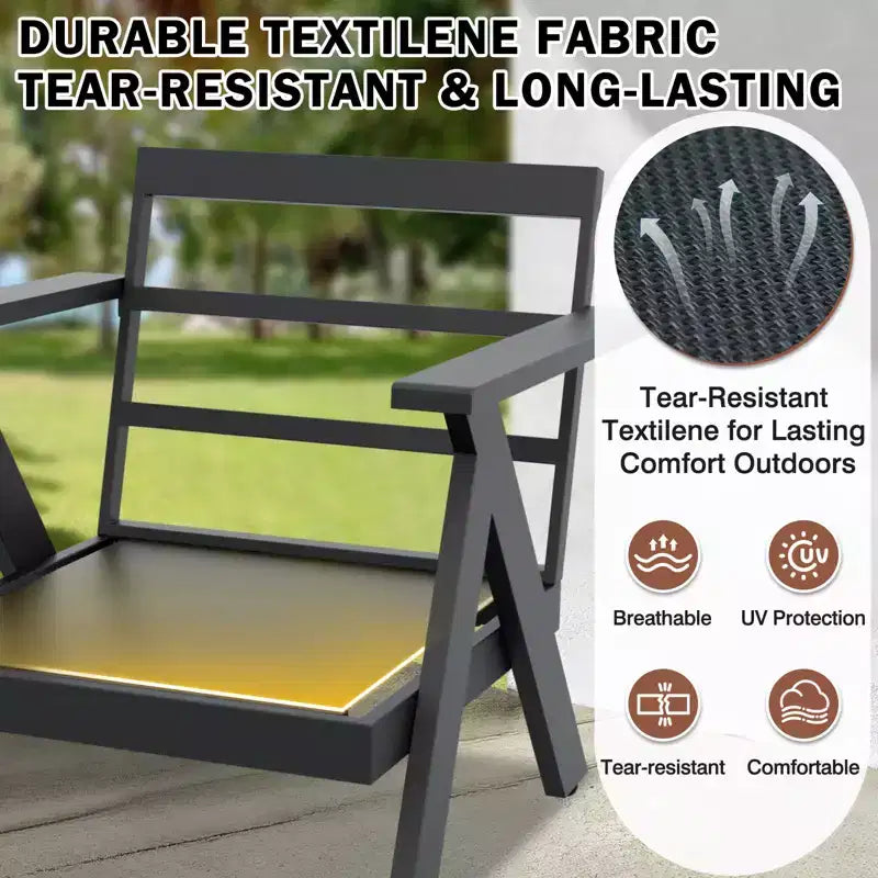 Ensemble de bistrot d'extérieur 3 pièces EAGLE PEAK Urban Slate avec chaises et table de patio modernes