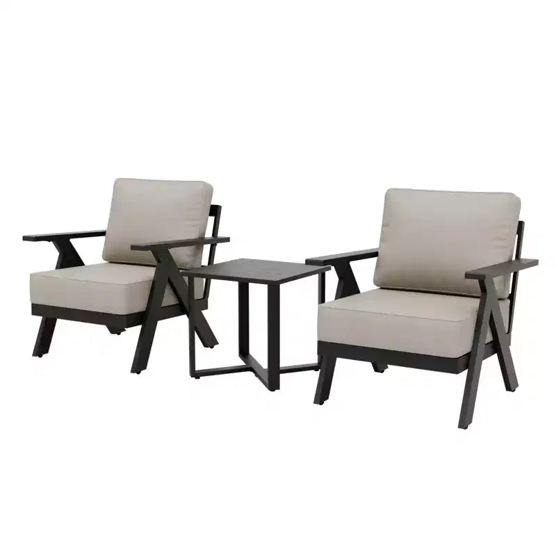 Ensemble de bistrot d'extérieur 3 pièces EAGLE PEAK Urban Slate avec chaises et table de patio modernes