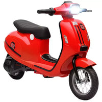 Moto électrique Qaba pour enfants, moto électrique 24 V avec suspension arrière, lumières LED, jouet à enfourcher avec contrôle 3 vitesses pour garçons et filles de 8 à 12 ans, rouge