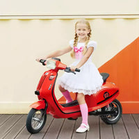 Moto électrique Qaba pour enfants, moto électrique 24 V avec suspension arrière, lumières LED, jouet à enfourcher avec contrôle 3 vitesses pour garçons et filles de 8 à 12 ans, rouge