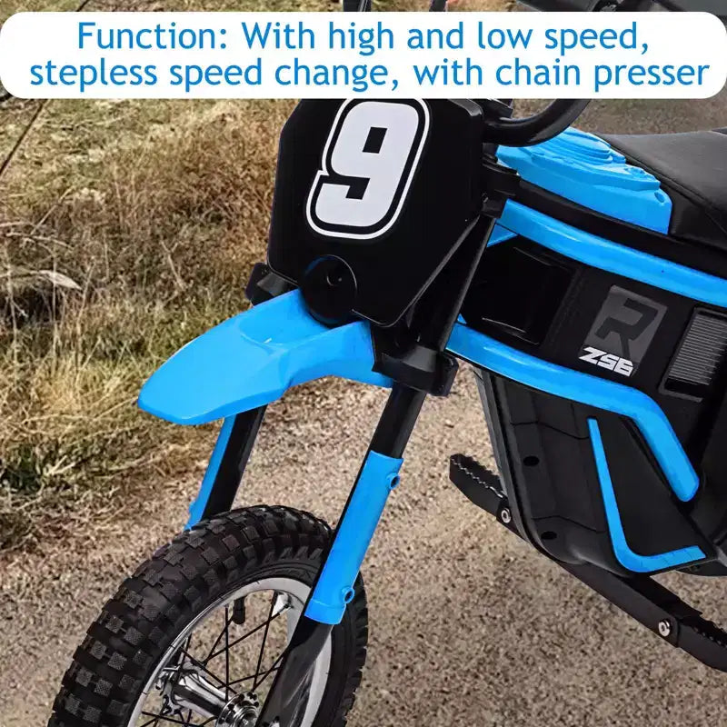 Moto électrique pour enfants, moto électrique 350 W – jusqu'à 23 km/h, 2 modes de vitesse pour enfants de 3 à 10 ans