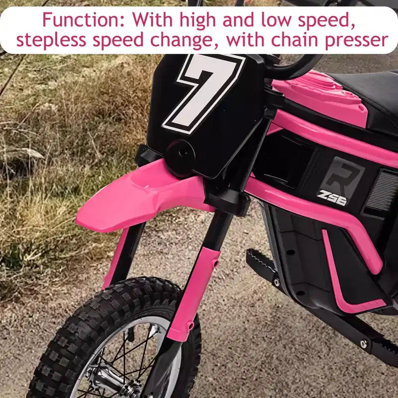 Moto électrique pour enfants, moto électrique 350 W – jusqu'à 23 km/h, 2 modes de vitesse pour enfants de 3 à 10 ans