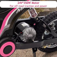 Moto électrique pour enfants, moto électrique 350 W – jusqu'à 23 km/h, 2 modes de vitesse pour enfants de 3 à 10 ans