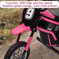 Moto électrique pour enfants, moto électrique 350 W – jusqu'à 23 km/h, 2 modes de vitesse pour enfants de 3 à 10 ans