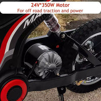 Moto électrique pour enfants, moto électrique 350 W – jusqu'à 23 km/h, 2 modes de vitesse pour enfants de 3 à 10 ans