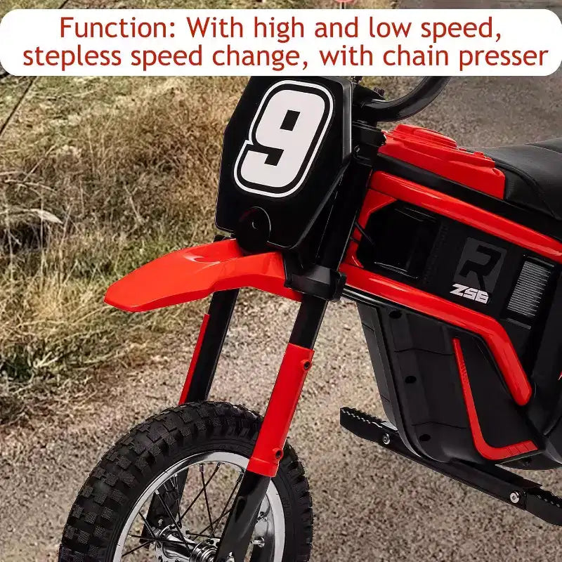 Moto électrique pour enfants, moto électrique 350 W – jusqu'à 23 km/h, 2 modes de vitesse pour enfants de 3 à 10 ans
