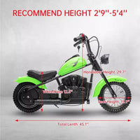 Moto de cross électrique 24V pour enfants - Moto tout-terrain de 22 km/h pour 6-12 ans, moteur puissant 250W, autonomie de 60 min, suspension hydraulique, max 61 kg