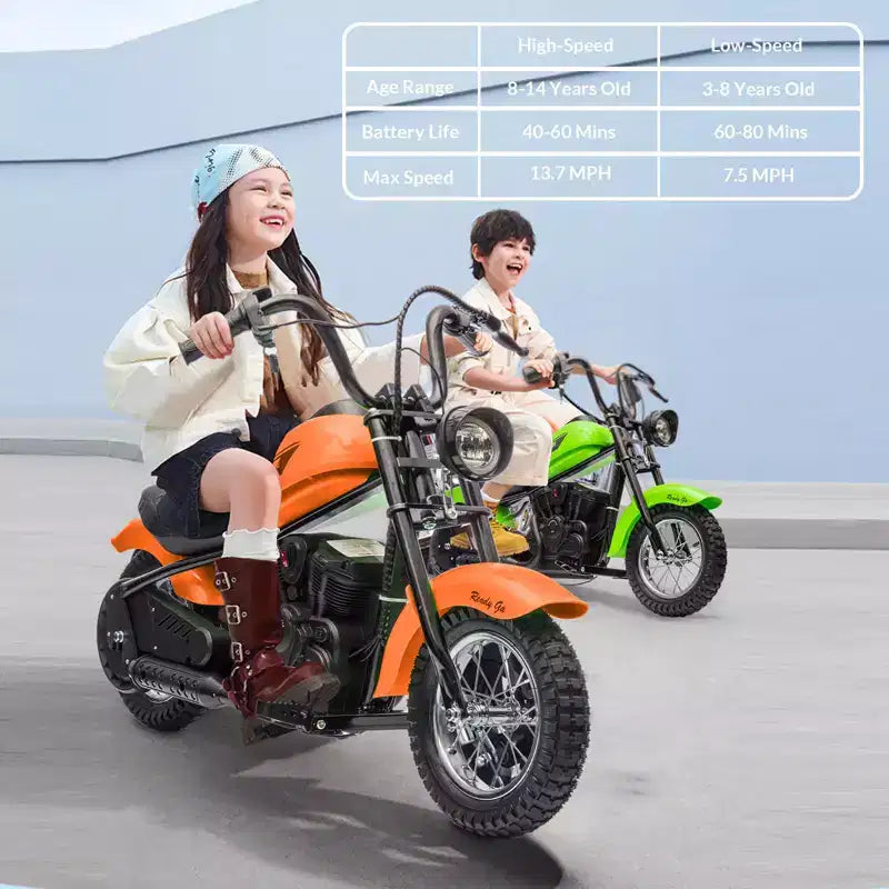 Moto de cross électrique 24V pour enfants - Moto tout-terrain de 22 km/h pour 6-12 ans, moteur puissant 250W, autonomie de 60 min, suspension hydraulique, max 61 kg