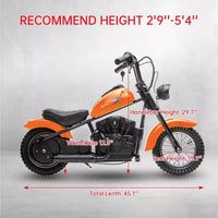 Moto de cross électrique 24V pour enfants - Moto tout-terrain de 22 km/h pour 6-12 ans, moteur puissant 250W, autonomie de 60 min, suspension hydraulique, max 61 kg