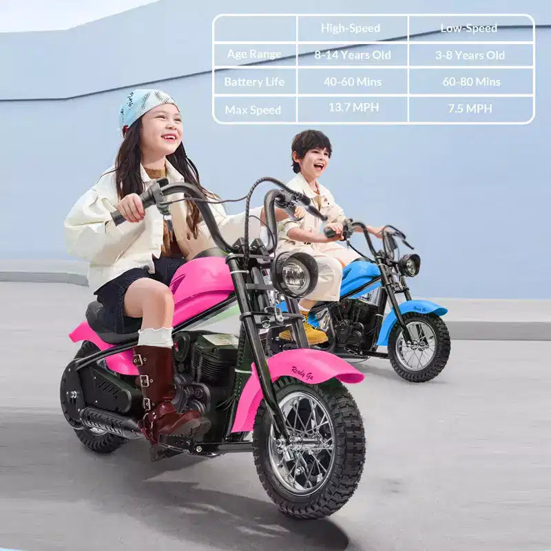 Moto de cross électrique 24V pour enfants - Moto tout-terrain de 22 km/h pour 6-12 ans, moteur puissant 250W, autonomie de 60 min, suspension hydraulique, max 61 kg