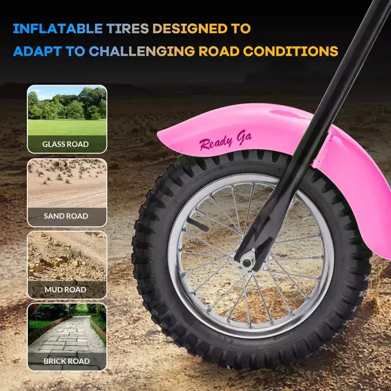Moto de cross électrique 24V pour enfants - Moto tout-terrain de 22 km/h pour 6-12 ans, moteur puissant 250W, autonomie de 60 min, suspension hydraulique, max 61 kg