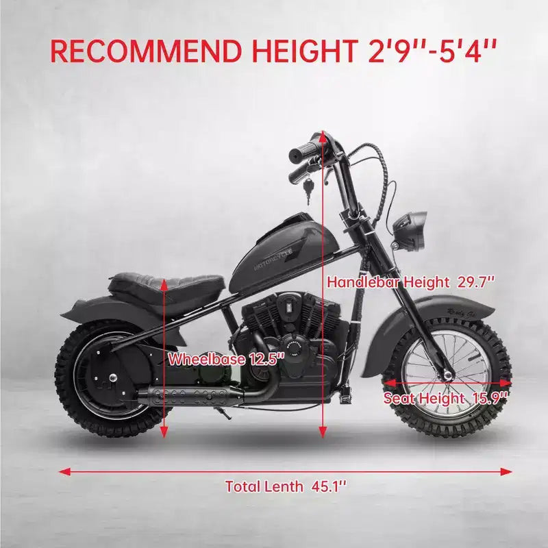 Moto de cross électrique 24V pour enfants - Moto tout-terrain de 22 km/h pour 6-12 ans, moteur puissant 250W, autonomie de 60 min, suspension hydraulique, max 61 kg