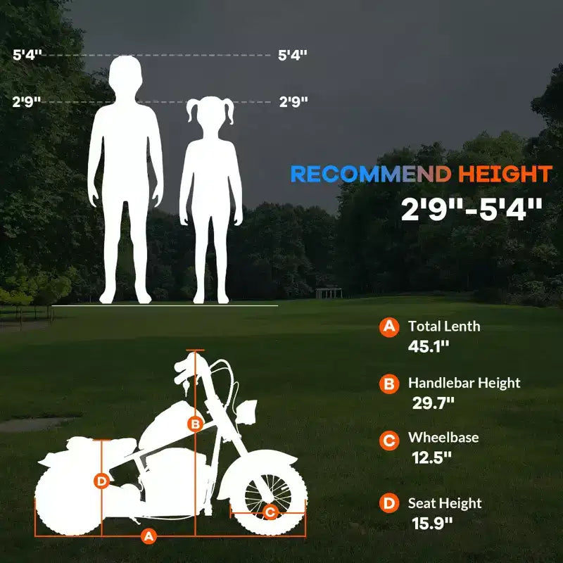 Moto de cross électrique 24V pour enfants - Moto tout-terrain de 22 km/h pour 6-12 ans, moteur puissant 250W, autonomie de 60 min, suspension hydraulique, max 61 kg