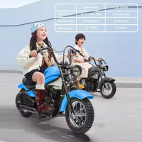 Moto de cross électrique 24V pour enfants - Moto tout-terrain de 22 km/h pour 6-12 ans, moteur puissant 250W, autonomie de 60 min, suspension hydraulique, max 61 kg
