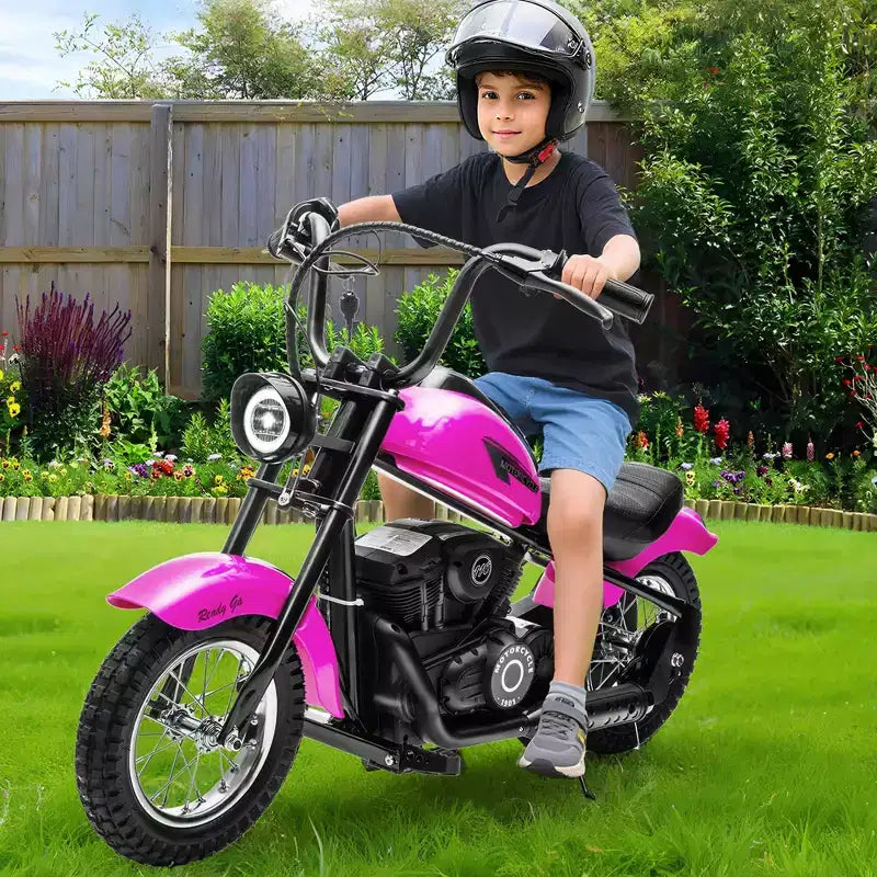 Moto de cross électrique 24V pour enfants - Moto tout-terrain de 22 km/h pour 6-12 ans, moteur puissant 250W, autonomie de 60 min, suspension hydraulique, max 61 kg