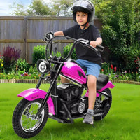 Moto de cross électrique 24V pour enfants - Moto tout-terrain de 22 km/h pour 6-12 ans, moteur puissant 250W, autonomie de 60 min, suspension hydraulique, max 61 kg
