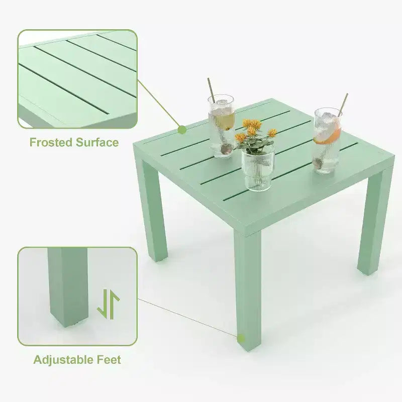 Ensemble bistro de patio 3 pièces, ensemble de mobilier au design moderne à dossier sculpté, chaises de porche en métal avec table à thé pour balcon, jardin ou patio avant