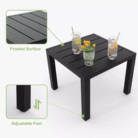Ensemble bistro de patio 3 pièces, ensemble de mobilier au design moderne à dossier sculpté, chaises de porche en métal avec table à thé pour balcon, jardin ou patio avant