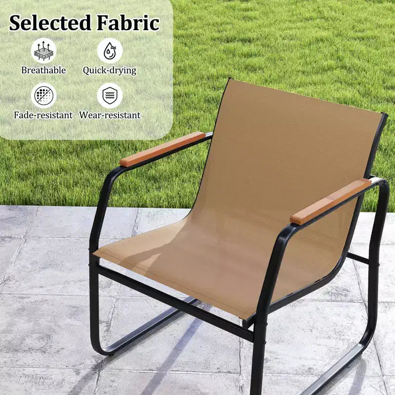 Ensemble de mobilier de patio Costway 3 pièces avec tissu maillé respirant et cadre en métal pour jardin