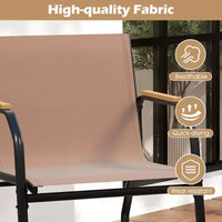 Ensemble de mobilier de jardin 4 pièces Costway avec 2 chaises de bistrot à bascule et table basse à 2 niveaux