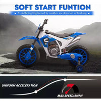 Sandinrayli Moto Électrique pour Enfants 12V Moto Cross Voiture Électrique Batterie Motocross Tout-Terrain