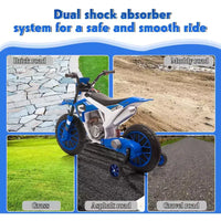 Sandinrayli Moto Électrique pour Enfants 12V Moto Cross Voiture Électrique Batterie Motocross Tout-Terrain